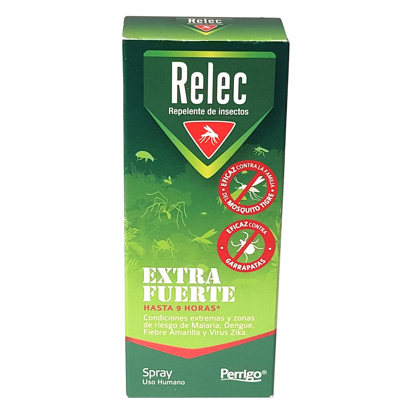 Relec extra fuerte repelente de insectos spray 75 ml. Máxima protección antimosquitos. Protege hasta 9 horas contra las especies de mosquito más habituales con una sola aplicación.