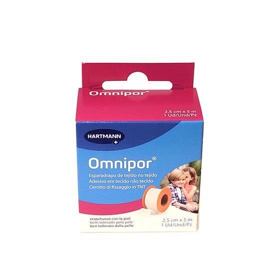 Omnipor Esparadrapo Antialergénico  2,5 cm x 5 m. Solución en esparadrapo ideal para cubrir cualquier tipo de herida. Se retira fácilmente y no provoca irritaciones ni rojeces. Se puede utilizar incluso en pieles sensibles.